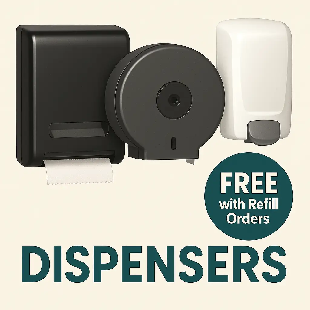 paper towel and soap sanitizer dispensers